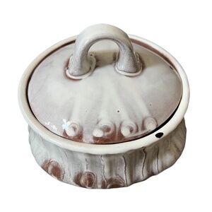 Vintage, Handmade Mid-century Wheel thrown Stoneware Casserole Lidded